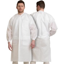 Nation 10 Disposable Lab Coats - White Lab Coat for Men, Knee Length, Comfort...