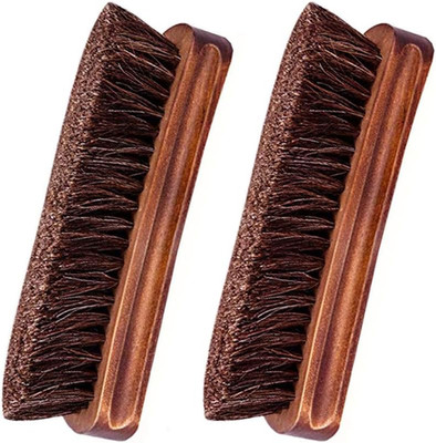 Schuhbürste, 2 Stück Premium Rosshaarbürste für Schuhputzcreme, Pferdehaarbris