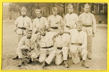 Postcard postcard photo circa 1910 MILITARY SOLDIERS of the 151st Regiment Barracks