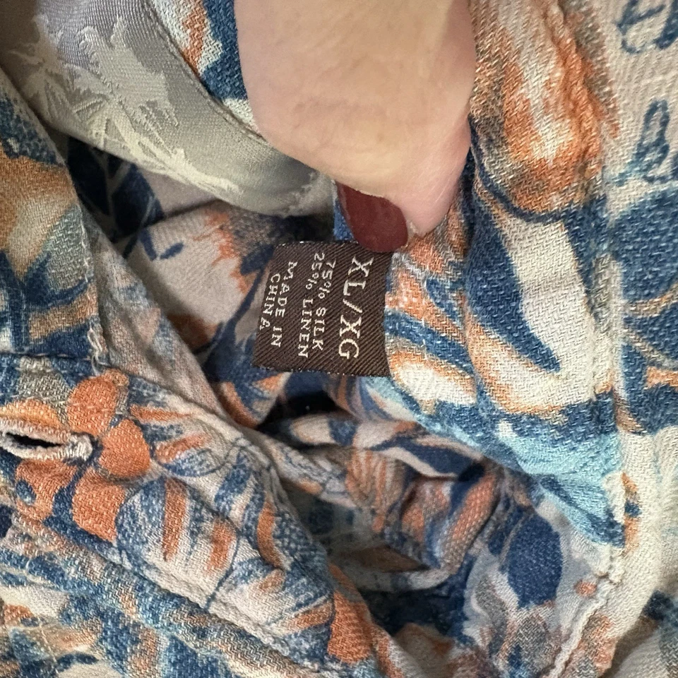 Camisa Jimmy Buffett Margaritaville Hawaiian Camp SS Seda/Lino Para Hombre XL Foto 4 de 4