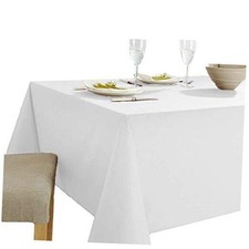 Wenlian Tablecloth in White,Table Cover, 100 Cotton, Machine 55 x 98 in