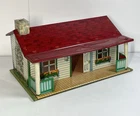 Vintage 50’s Marx Tin Farm House Cabin  Bungalow  Cottage Excellent