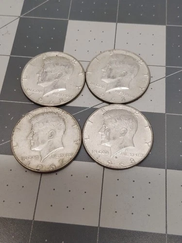 Kennedy Half Dollar, 40 percent silver, lot of 4 circulated coins