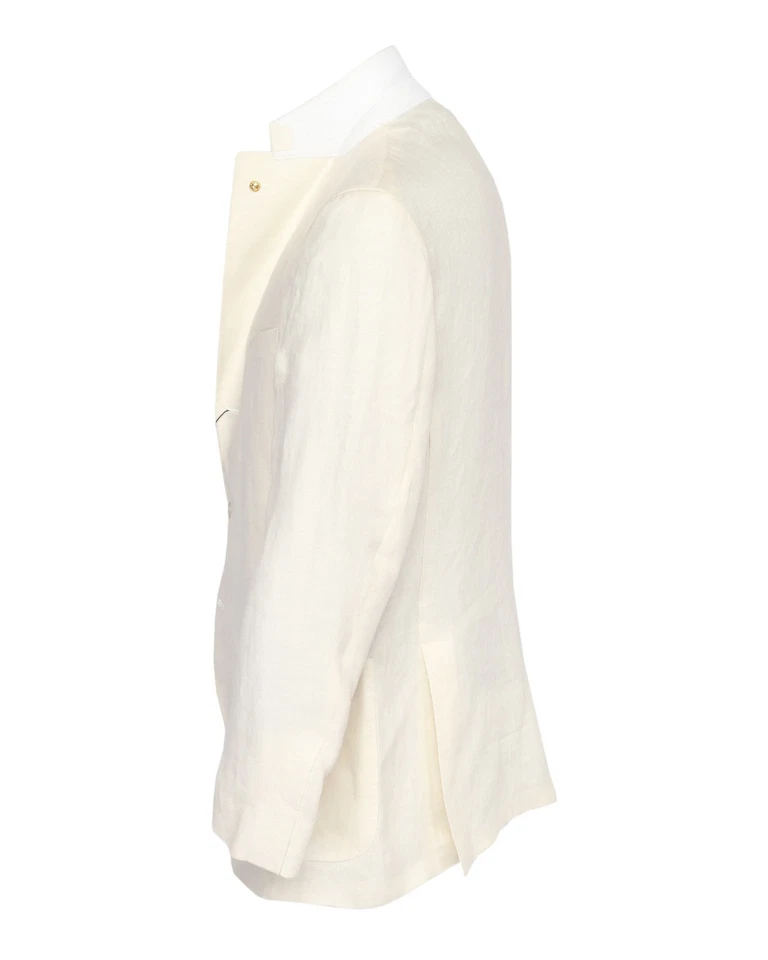 NWT ISAIA NAPOLI BLAZER coat jacket off-white linen Ormezzano luxury Italy 48 - Image 2 of 4