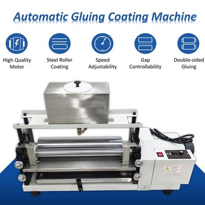 110V Automatic Double-sided Glue Coating Machine for Paper&Leather Steel Roller