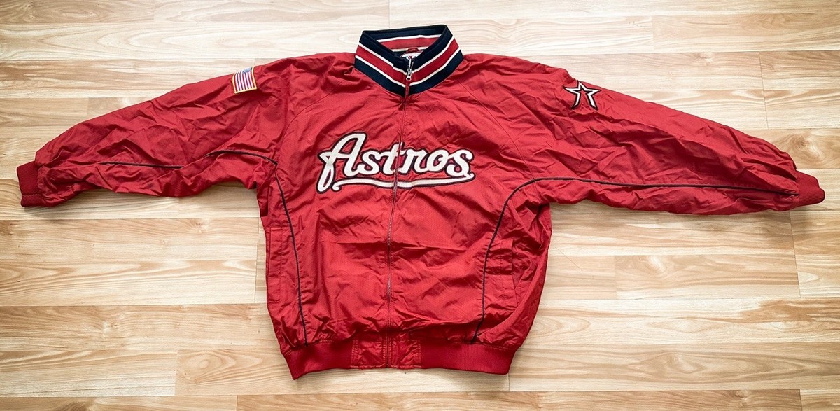 3XL XXXL 2000s HOUSTON ASTROS MAJESTIC DUGOUT JACKET 911 USA FLAG