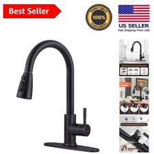 Elegant Oil Rubbed Bronze Kitchen Faucet with Pull Down Sprayer and 360 Swivel