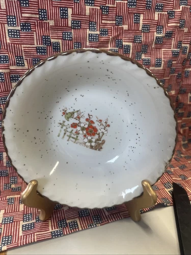 Vintage Otagiri Japan Floral Speckled Stoneware Bowl