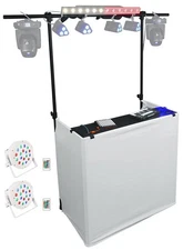 Rockville ROCKBOOTH TRUSS DJ Booth Table Facade w/Truss+(2) Up-Lights
