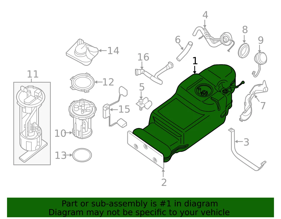 Tanque de combustible original Nissan 17202-9BM2A Foto 2 de 2