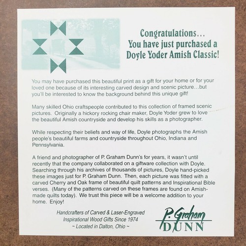 Fotografía Amish Yoder "Dios bendiga nuestro hogar" buggy tallado a mano marco impresión arte - Imagen 9 de 9