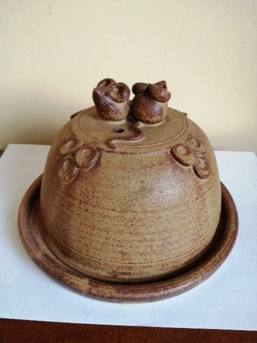 Cheese Dome Cloche Mouse 2 Mice lid Studio Pottery Catherine Burden? - Picture 6 of 8