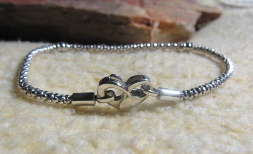 925 Sterling Silver Pandora Moments Studded Chain Bracelet 8"