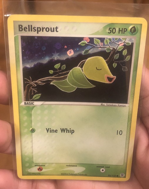 Bellsprout 53/112 Common Reverse Holo Near Mint Ex Fire Red & Leaf