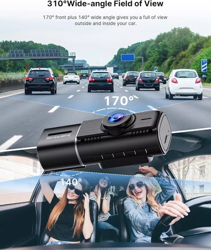 TOGUARD FHD 1080P Dual Dash Cam Front and Inside Mini Car Camera with 64GB Card - Picture 3 of 9