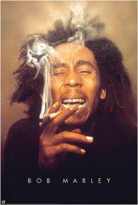 BOB MARLEY POSTER - SMOKING POT - Reggae Jamaica 24X36 - PRINT