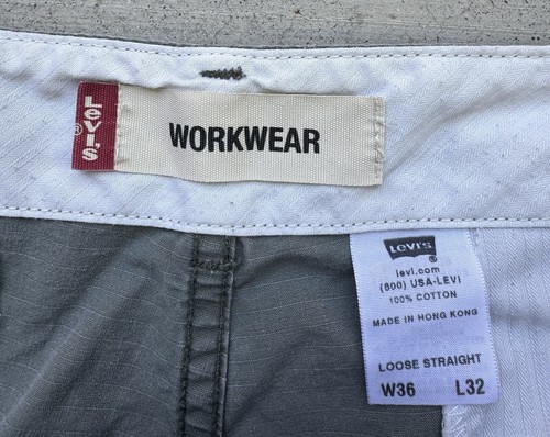 Levi’s Pants Men’s 36x30 Green Cargo Baggy Loose Fit Vintage Y2K Workwear Skater - Picture 4 of 13