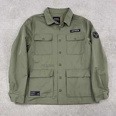 Avirex Jacket Military Multi-Pocket Embroidered Size Large AY2 | eBay