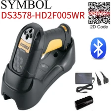 Symbol DS3578-HD Bluetooth Wireless 1D 2D Barcode Scanner w USB Cable & Cradle