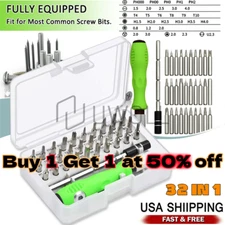 Small Screwdriver Set with Case 32 In 1 Mini Magnetic Kit with 30 Bitts US