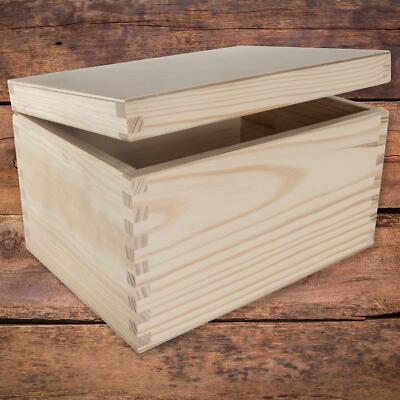 Holzkiste mit Deckel 22x16x13 cm / rechteckig Deko Andenken Aufbewahrungstruhe