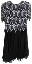 VINTAGE Lawrence Kazar Sequined Lined Tank Special Occasion Dress Size PM EUC