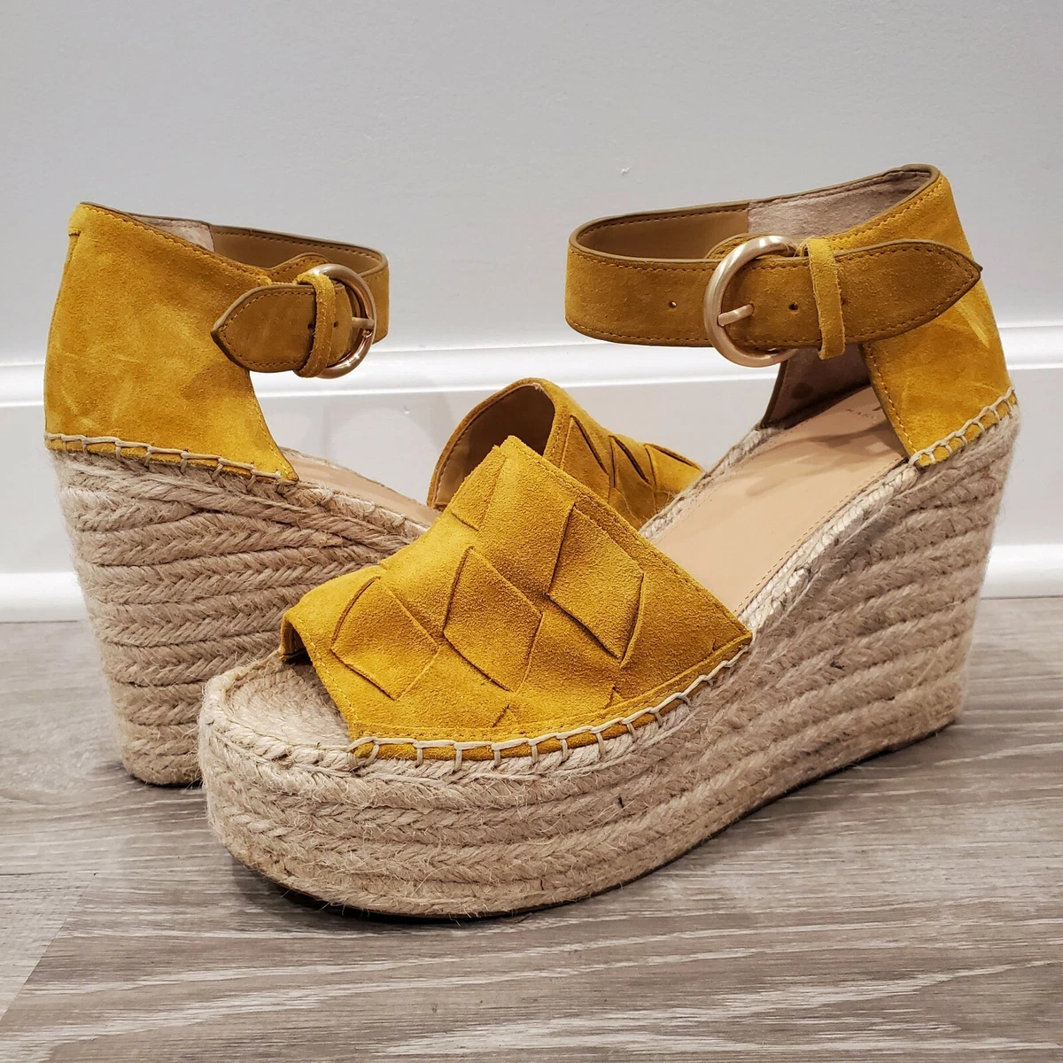 Marc Fisher LTD Adalla Basketweave Suede Platform Wedge Sandals