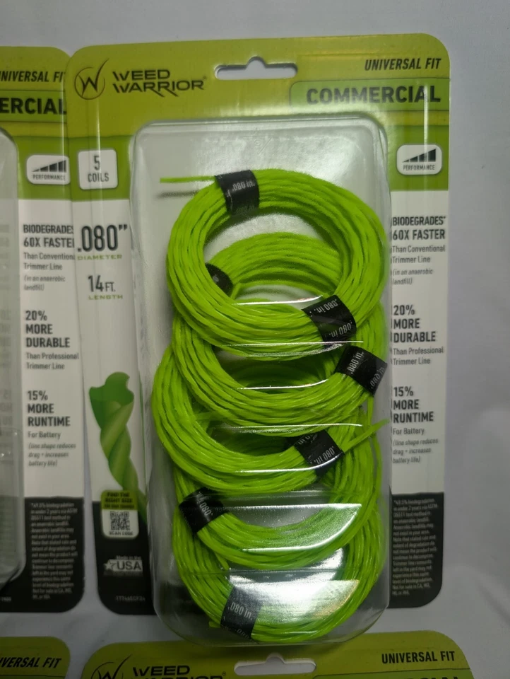 (4) Weed Warrior .080 in. x 14 ft. Commercial Biodegradable Trimmer Line Coils   - Image 2 of 4