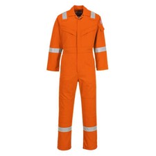 Image of BizFlame Mens Aberdeen Flame Resistant Antistatic Coverall Orange M 32"