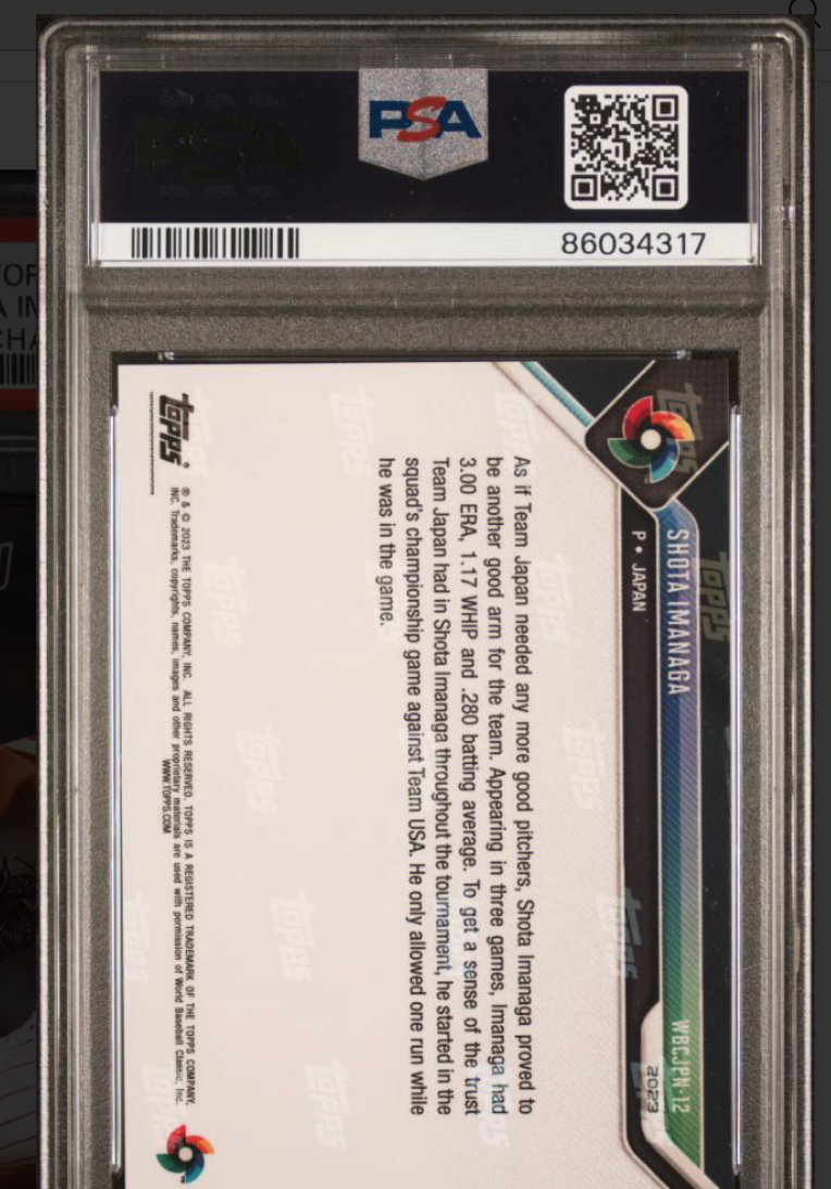 Topp　wbc サムライジャパン　カード　psa 10 10【ダルビッシュ有/野球日本代表・侍ジャパン】2023 WBC World