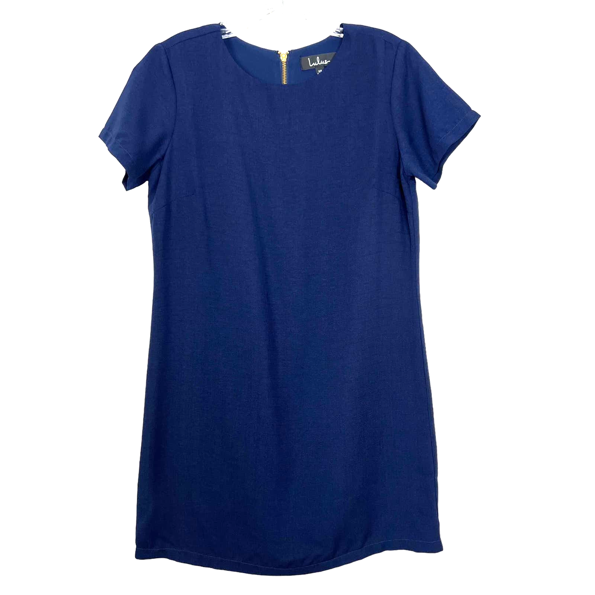 blue shift dress short sleeve -