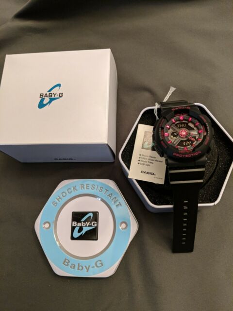 Casio Baby G Shock Women's Black With Gold Face 5338 Ba-110 Watch for sale online | eBay