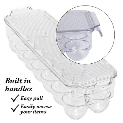 Clear Egg Crate   Durable, Stackable Storage for 12 Eggs, Compact Design