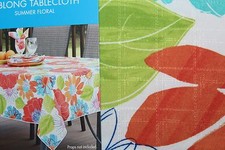 Essential Home Oblong TableCloth Summer Floral  60 x 120"