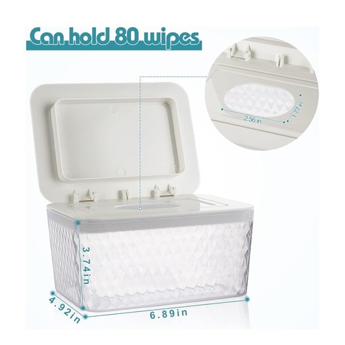 Wet Wipes Holder Large Capacity Wipes Dispenser Box Case with Lid Tissue Napkin - Picture 2 of 4