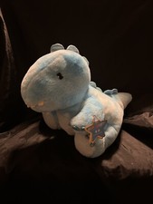 FAO SCHWARZ GLOW BRIGHTS ALIVE WITH SOUND LIGHT 12" BLUE DINOSAUR NWT Tested