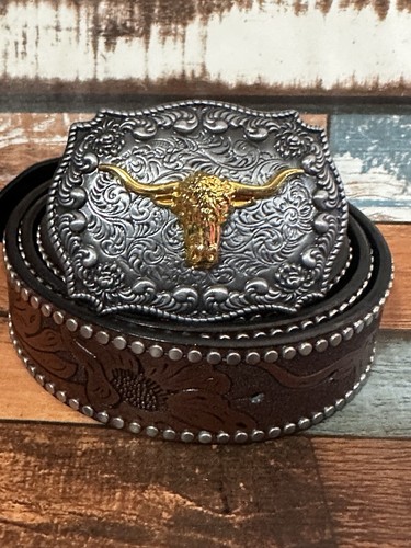 Long Horn Bull Belt 49 Inch New Country Cowgirl Farm Gift Mothers Day #2 - Picture 2 of 14