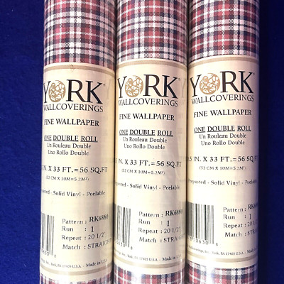 York Wall Covering Wallpaper 3 One Double Rolls 56 SQ. FY Pattern RK6880