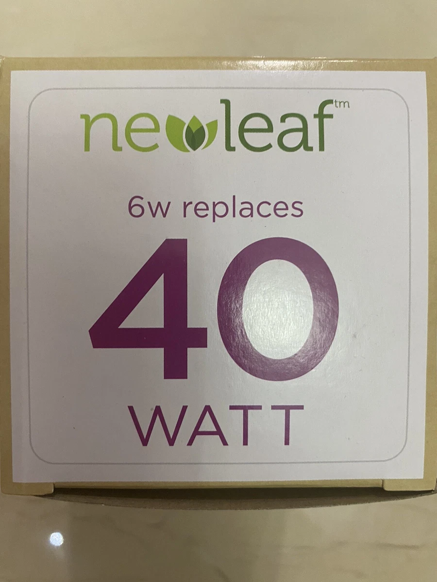 New Leaf LED 2700K Soft White Light Bulb 6 Watt 25K Hours G25 New