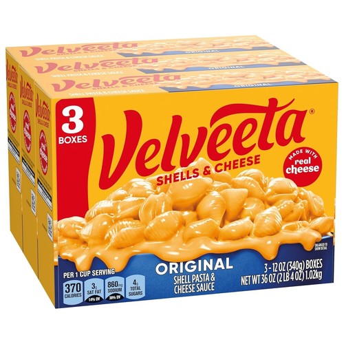 Velveeta Shells & Cheese Original Shell Pasta & Cheese Salsa, Paquete de 3 quilates, 12 oz - Imagen 8 de 10