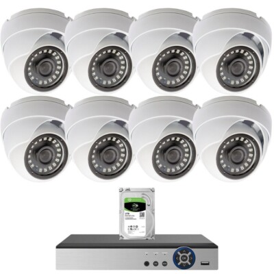 Evertech 8 Channel DVR 8x 1080p Night Weatherproof Security Camera System 2TB