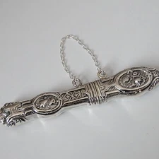 Sterling Silver Needle Case - Antique Replica -Chatelaine Sewing Needlecase