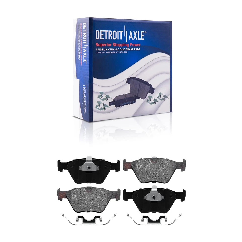 Kit de rotores de disco perforados delanteros y pastillas de freno de cerámica para BMW 525i 528i 1997-2003 Foto 4 de 4