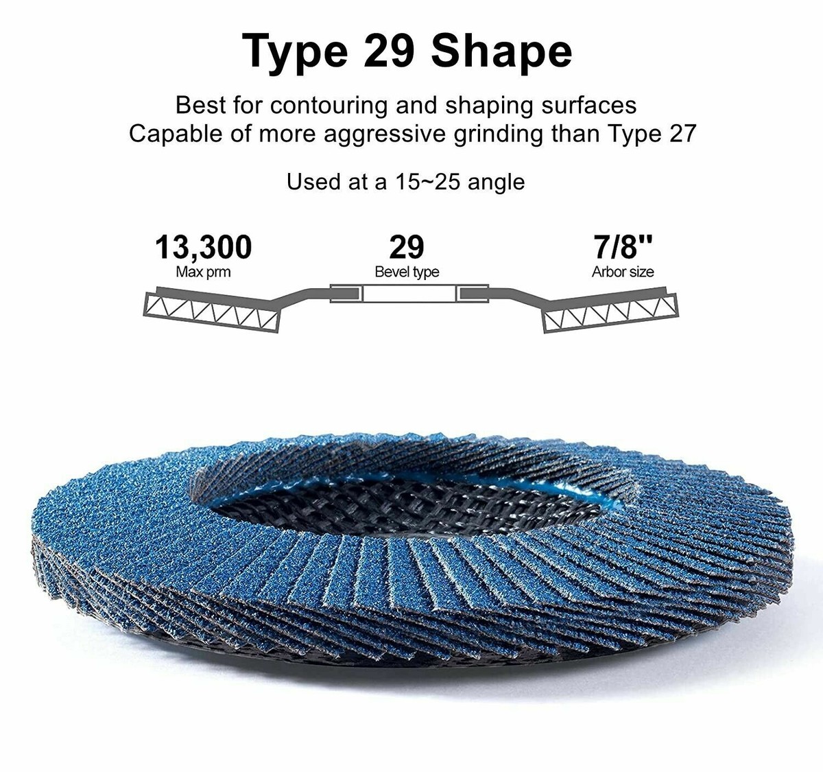 20x Flap Discs 115mm | 40 60 80 120 Grit | Zirconium Oxide Grinding Wheels | 4.5 Inch Sanding Discs