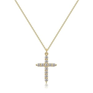 Authentic 14K Gold Plated Small Cross Pendant Necklace – Minimalist Christian Jewelry for