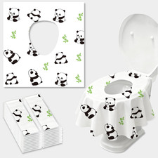 20 Pack Disposable Toilet Seat Covers - Waterproof  Extra Large, Panda Design