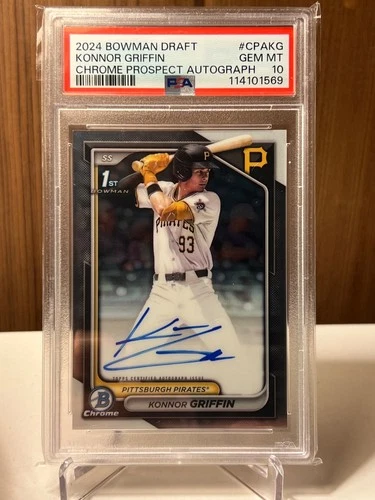 2024 BOWMAN DRAFT CHROME 1ST PROSPECT AUTO KONNOR GRIFFIN PSA 10