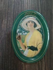 Vintage 1973 Coca-Cola Oval Tin Litho Tray – 1920s Lady in Yellow Dress