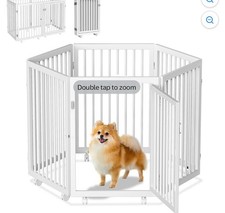 30"High Dog Cage Playpen Large Pet Dog Exercise Fence Heavy Duty Metal with Door