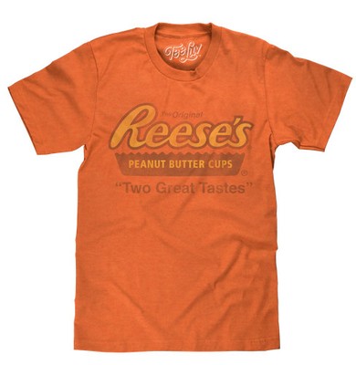 Reese's Peanut Butter Cup Two Great Tastes Mens T Shirt Orange